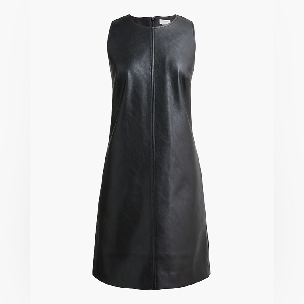 JCrew Factory Faux-Leather Shift Dress